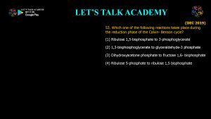 CSIR NET Life Science Previous Year Questions and Solution PHOTOSYNTHESIS