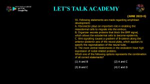 CSIR NET Life Science Previous Year Questions and Solution on Early Development in Animals