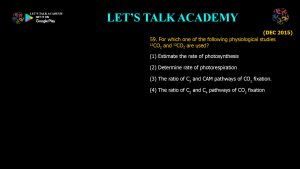 CSIR NET Life Science Previous Year Questions and Solution PHOTOSYNTHESIS