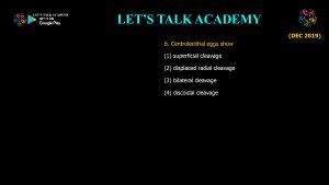CSIR NET Life Science Previous Year Questions and Solution on Early Development in Animals