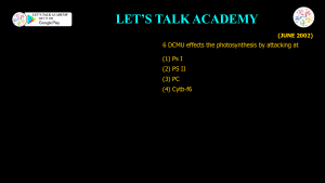 CSIR NET Life Science Previous Year Questions and Solution PHOTOSYNTHESIS