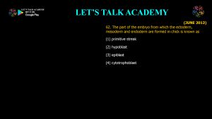 CSIR NET Life Science Previous Year Questions and Solution on Early Development in Animals