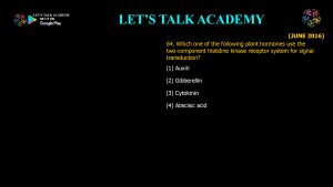 CSIR NET Life Science Previous Year Questions and Solution Plant Hormones