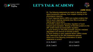CSIR NET Life Science Previous Year Questions and Solution Plant Hormones