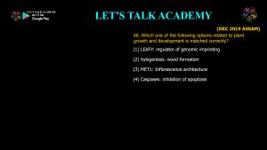 CSIR NET Life Science Previous Year Questions and Solution on Basic Concepts of Development