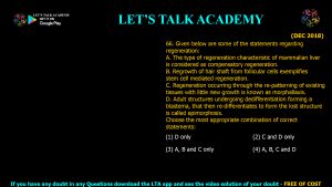 CSIR NET Life Science Previous Year Questions and Solution on Morphogenesis and Organogenesis in Animals