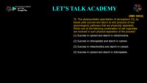 CSIR NET Life Science Previous Year Questions and Solution PHOTOSYNTHESIS