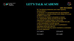 CSIR NET Life Science Previous Year Questions and Solution Plant Physiology