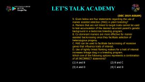 CSIR NET Life Science Previous Year Questions and Solution Breeding in Plants and Animals