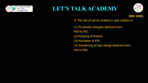 CSIR NET Life Science Previous Year Questions and Solution PHOTOSYNTHESIS