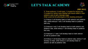 CSIR NET Life Science Previous Year Questions and Solution on Drosophila Development
