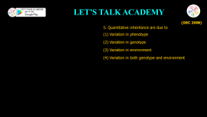 CSIR NET Life Science Previous Year Questions and Solution on QUANTITATIVE GENETICS