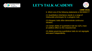 CSIR NET Life Science Previous Year Questions and Solution on QUANTITATIVE GENETICS
