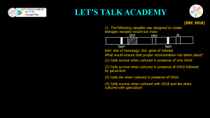 CSIR NET Life Science Previous Year Questions and Solution on RECOMBINATION