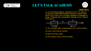CSIR NET Life Science Previous Year Questions and Solution on RECOMBINATION