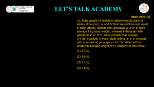 CSIR NET Life Science Previous Year Questions and Solution on QUANTITATIVE GENETICS