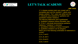 CSIR NET Life Science Previous Year Questions and Solution on QUANTITATIVE GENETICS