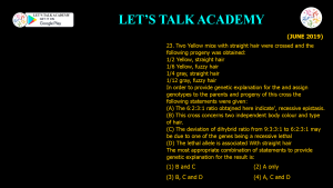CSIR NET Life Science Previous Year Questions and Solution on Genetics