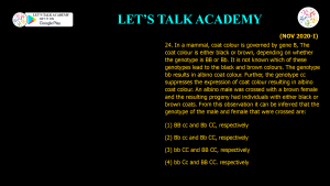 CSIR NET Life Science Previous Year Questions and Solution on EXTENSION OF MENDELIAN PRINCIPLES