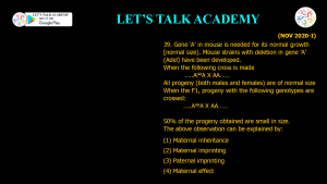 CSIR NET Life Science Previous Year Questions and Solution on EXTENSION OF MENDELIAN PRINCIPLES