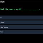 49. Carbon dioxide in the blood is mostly _____________. A. bound to albumin B. bound to hemoglobin C. in the form of carbonic acid D. bound to myoglobin