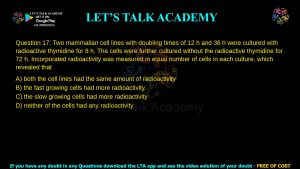IIT JAM Biotechnology Previous Year Paper PYQ 2016 Video Solution