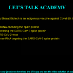 2. COVAXINTM by Bharat Biotech is an indigenous vaccine against Covid-19. Which type of vaccine is it? a. Encapsulated mRNA encoding the spike protein b. Adenovirus expressing the SARS-CoV-2 spike protein c. Inactivated SARS-CoV-2 virus d. Modified antisense-RNA targeting the SARS-CoV-2 spike protein