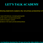 Which of the following statements explains why net primary productivity is higher near the tropics? More predators in the tropics kill herbivores, increasing plant growth in the tropics Increased species diversity results in increased plant growth Availability of newly weathered inorganic nutrients Water and warm temperatures in the tropics promote photosynthesis