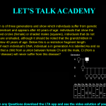 14. The pedigree shown is of three generations and show which individuals suffer from genetic disorder that is 100% penetrant and appears after 40 years of age: individuals that show the disease are either shaded circles (female) or shaded males (squares), individuals that do not suffer from the disease are unshaded, although it should be noted that the grandchildren in generation C are still below 40 years of age. Below this is a restriction fragment length polymorphism (RFLP) of each individual’s DNA; individual a in generation A is labelled Aa and so on. What is the chance that a child from a union between female Ch and the male, Ci (from a family with no history of disease) will never suffer from this disease? a. 0% b. 25% c. 50% d. 100%