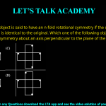 Q.10 An object is said to have an n-fold rotational symmetry if the object, rotated by an angle of 2π/n, is identical to the original. Which one of the following objects exhibits 4-fold rotational symmetry about an axis perpendicular to the plane of the screen? Note: The figures shown are representative.