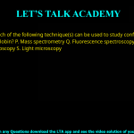 Q.22 Which of the following technique(s) can be used to study conformational changes in myoglobin? P. Mass spectrometry Q. Fluorescence spectroscopy R. Circular dichroism spectroscopy S. Light microscopy (A) P only (B) P and S only (C) Q and R only (D) S only