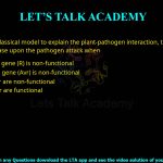 Q.55 In classical model to explain the plant-pathogen interaction, the host will not develop the disease upon the pathogen attack when (A) The resistance gene (R) is non-functional (B) The avirulence gene (Avr) is non-functional (C) Both R and Avr are non-functional             (D) Both R and Avr are functional