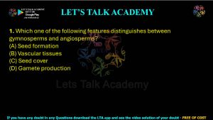 IIT JAM Biotechnology Previous Year Question paper Topic Plant biology