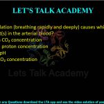 11. Hyperventilation (breathing rapidly and deeply) causes which of the following event(s) in the arterial blood?  (A) Decrease in CO₂ concentration (B) Decrease in proton concentration (C) Increase in pH (D) Increase in O₂ concentration