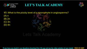 IIT JAM Biotechnology Previous Year Question paper Topic Plant biology