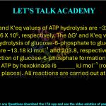 14. The ΔG′ and K′eq values of ATP hydrolysis are −32.34 kJ mol⁻¹ and 4.6 X 105, respectively. The ΔG′ and K′eq values of enzymatic hydrolysis of glucose-6-phosphate to glucose and phosphate are −13.18 kJ mol⁻¹ and 203.8, respectively. The ΔG′ value of reaction of glucose-6-phosphate formation from glucose and ATP by hexokinase is ______ kJ mol⁻¹ (rounded off to 2 decimal places). All reactions are carried out at pH 7.0 and 25°C.