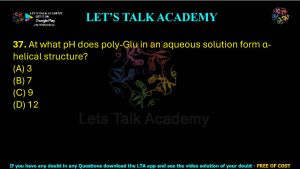 IIT JAM Biotechnology Previous Year Question paper Topic Biochemistry