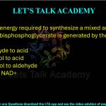 41. The free energy required to synthesize a mixed anhydride bond of 1,3-bisphosphoglycerate is generated by the oxidation of .  (A) an aldehyde to acid (B) an alcohol to acid (C) an alcohol to aldehyde (D) NADH to NAD+