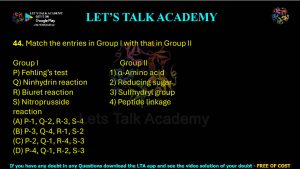 IIT JAM Biotechnology Previous Year Question paper Topic Biochemistry