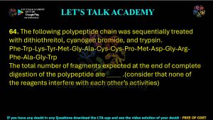 IIT JAM Biotechnology Previous Year Question paper Topic Biochemistry