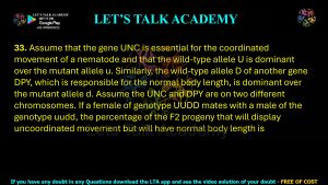 IIT JAM Biotechnology Previous Year Question paper Topic Genetics