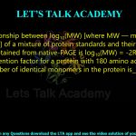 11. The relationship between log10(MW) [where MW — molecular weight in kDa] of a mixture of protein standards and their retention factors (Rf) obtained from native-PAGE is log10(MW) = -2Rf + 3. lf the measured retention factor for a protein with 180 amino acids is 0.5, then the number of identical monomers in the protein is .