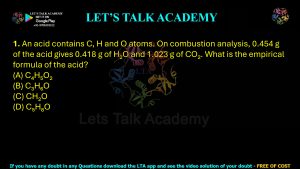 IIT JAM Biotechnology Previous Year Question paper Topic chemistry