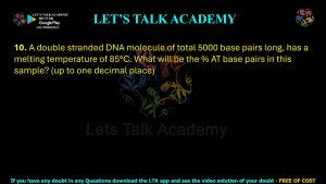 IIT JAM Biotechnology Previous Year Question paper Topic Molecular Biology