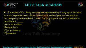 IIT JAM Biotechnology Previous Year Question paper Topic Evolution and Ecology