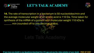 IIT JAM Biotechnology Previous Year Question paper Topic Molecular Biology