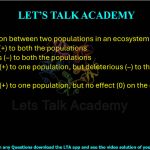 14. Competition between two populations in an ecosystem is  (A) beneficial (+) to both the populations (B) deleterious (–) to both the populations (C) beneficial (+) to one population, but deleterious (–) to the other population (D) beneficial (+) to one population, but no effect (0) on the other population