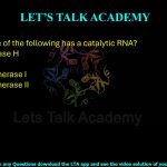 16. Which one of the following has a catalytic RNA?  (A) Ribonuclease H (B) Ribozyme (C) RNA polymerase I (D) RNA polymerase II
