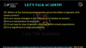 IIT JAM Biotechnology Previous Year Question paper Topic Evolution and Ecology