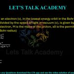 70. The speed of an electron (v), in the lowest energy orbit in the Bohr model of the Hydrogen atom divided by the speed of light in vacuum (c), is given by (where m is the mass of the electron, M is the mass of the proton, s0 is the permittivity of free space, a0 is the Bohr radius)